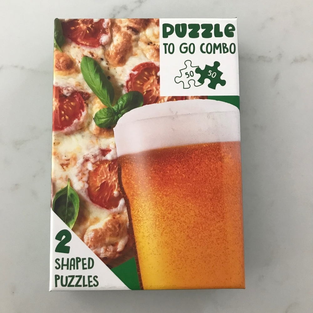 Table Fun TF Puzzle to Go Combo 2 Puzzles Pizza and Beer
